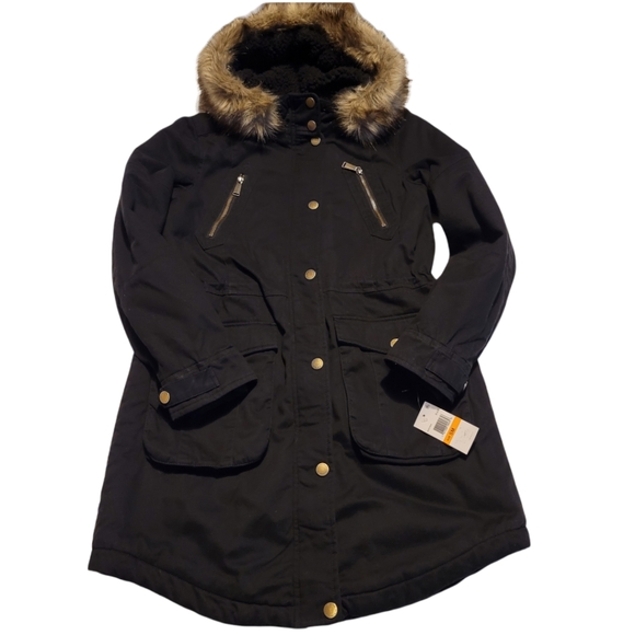 BCBGeneration Jackets & Blazers - BCBGeneration Faux Fur Trim Hooded Anorak Coat NWOT